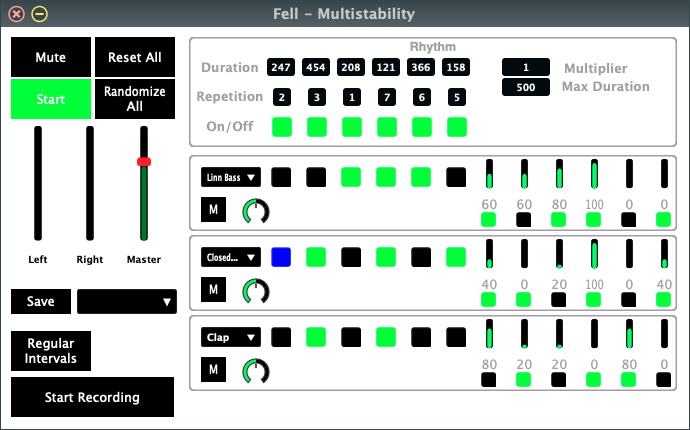 Original version of the Fell rhythmic pattern generator written in Cabbage