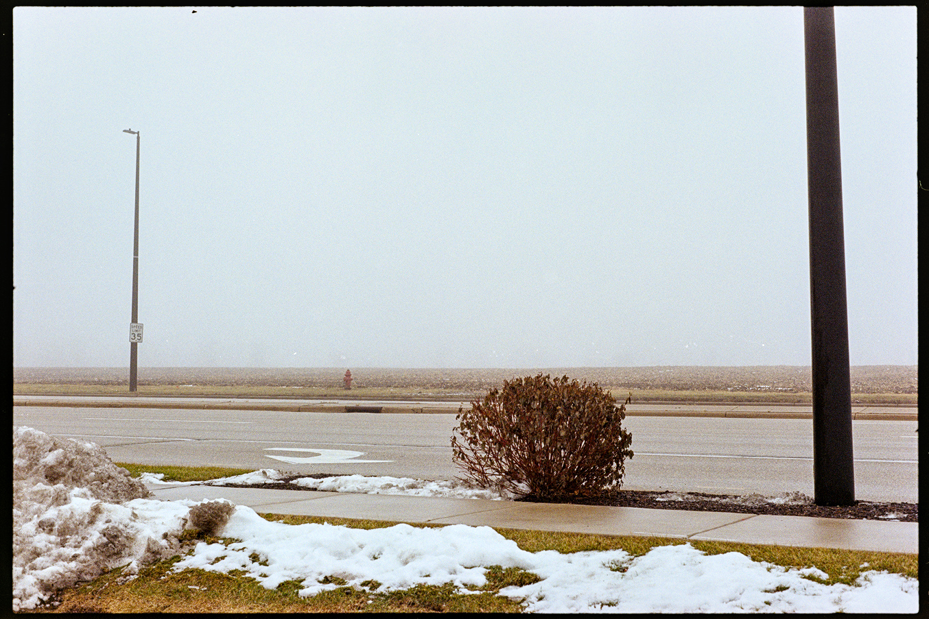 Country road with snow