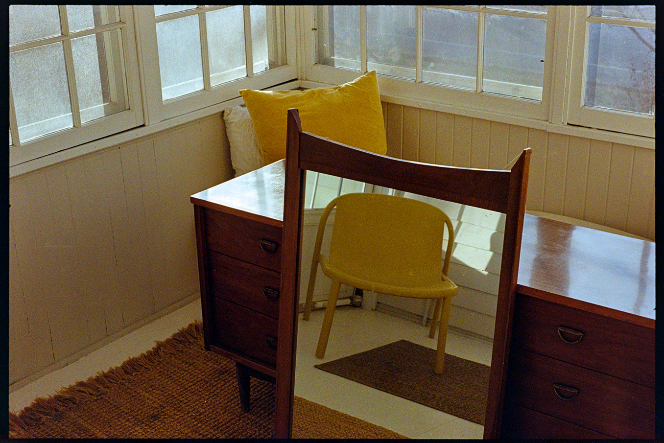 Dresser and mirror on our front porch