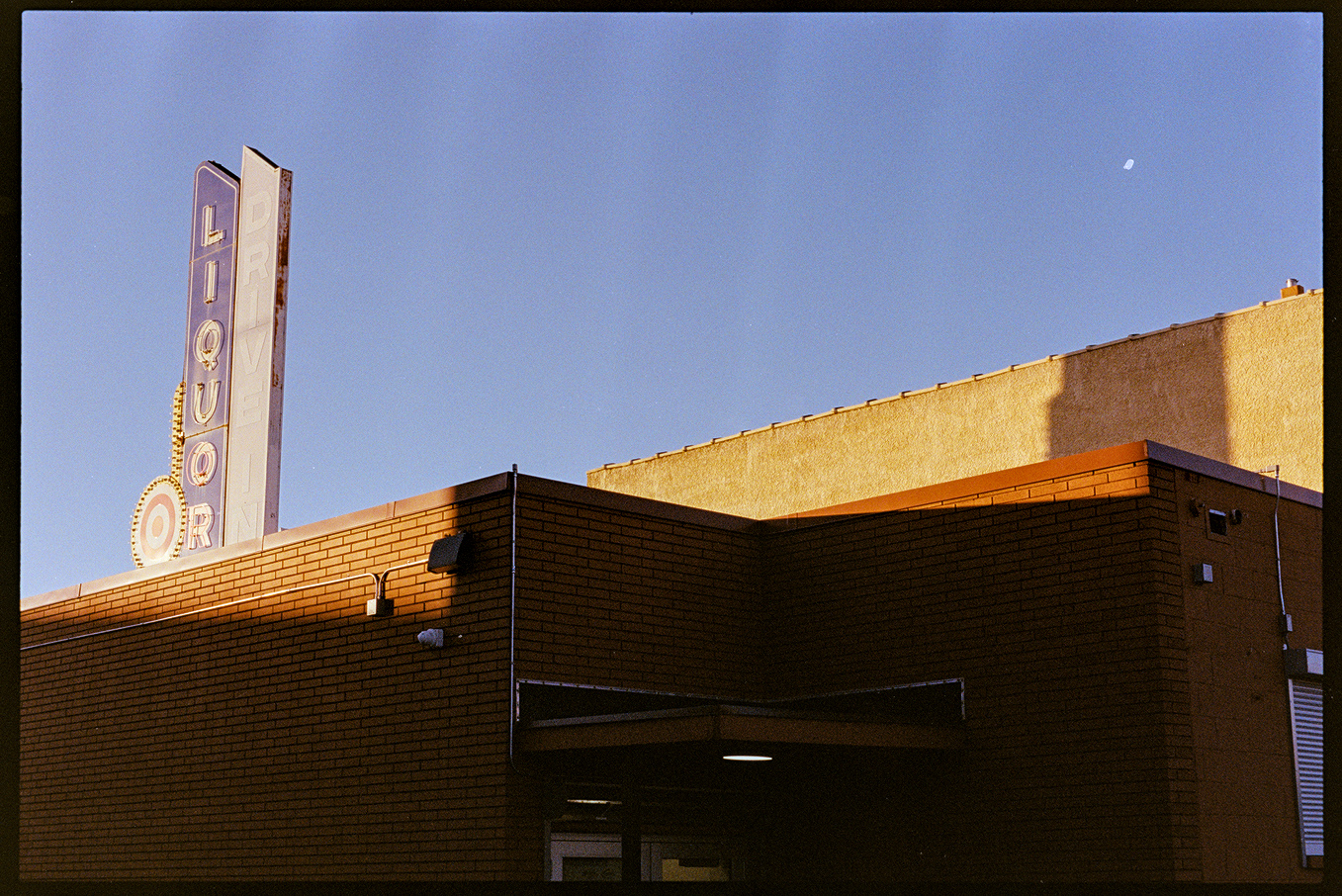 A liquor store in St. Paul in the golden evening sun