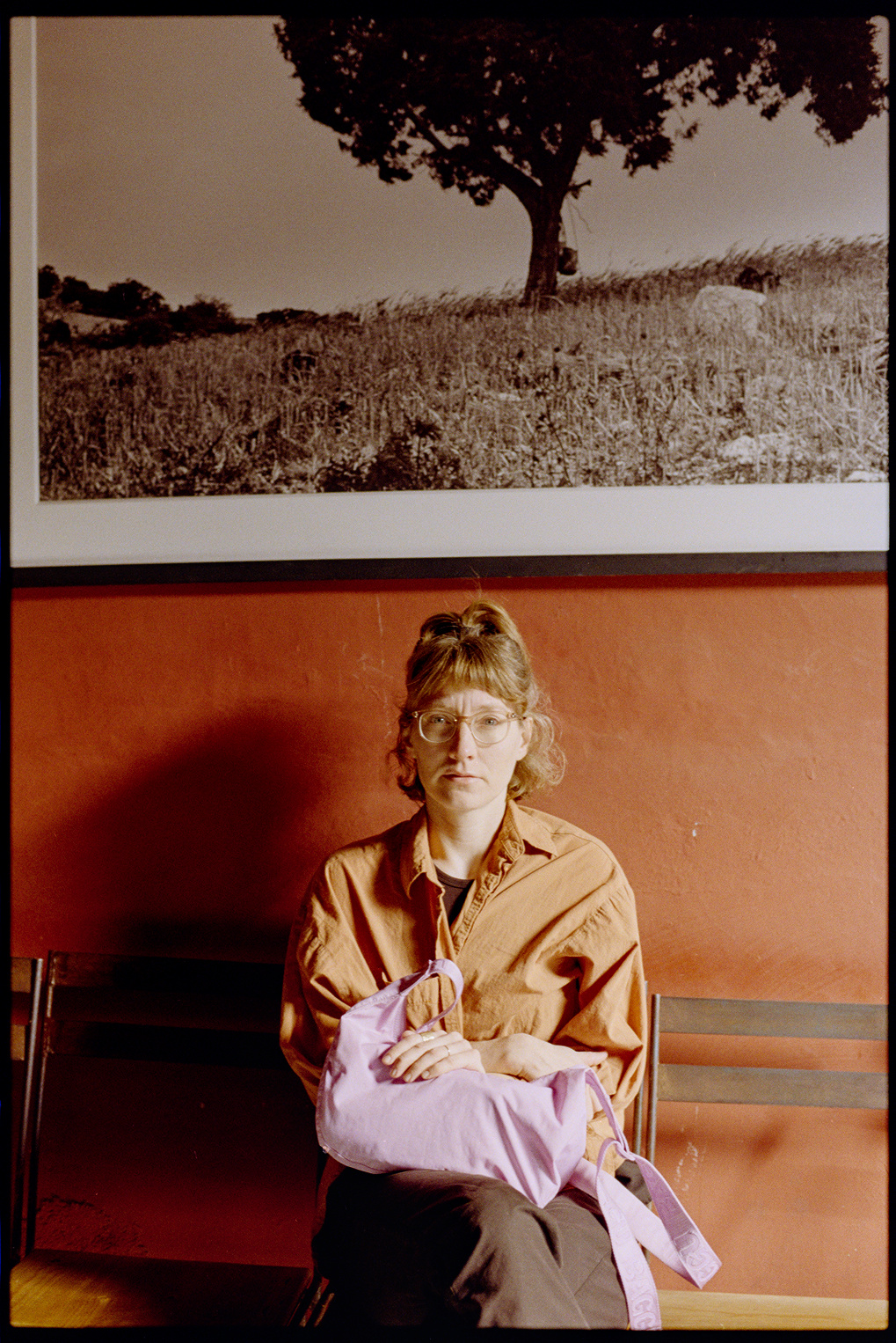 Kallie waiting to be seated at a restaurant in Oaxaca City