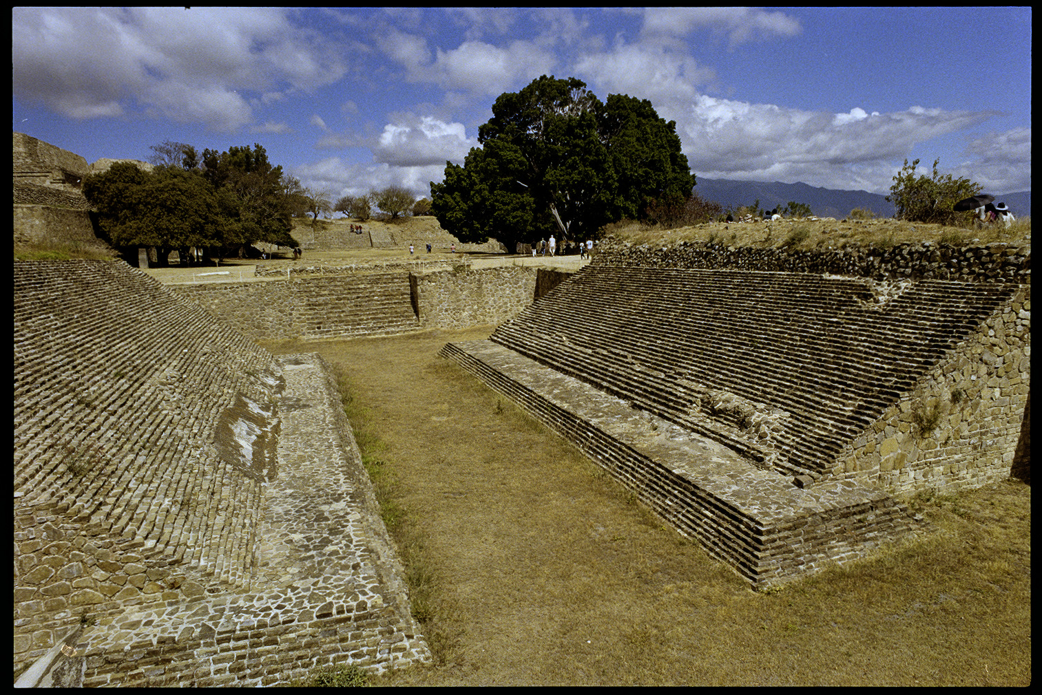 An early form of a basketball court at Monte Alban in Oaxaca City
