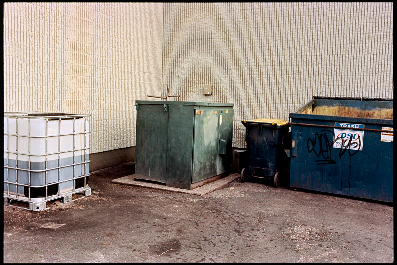 Utilities behind strip mall