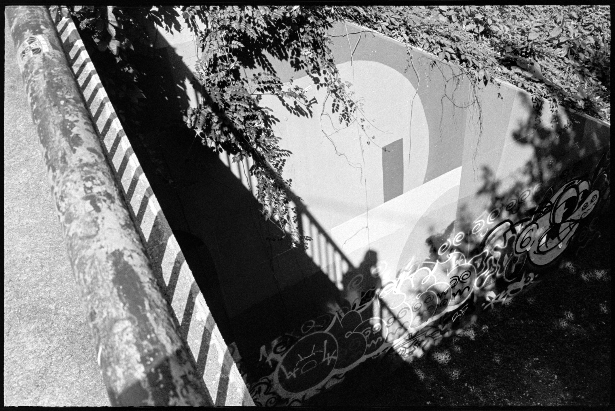 Looking down into the Beltline from overpass in Atlanta