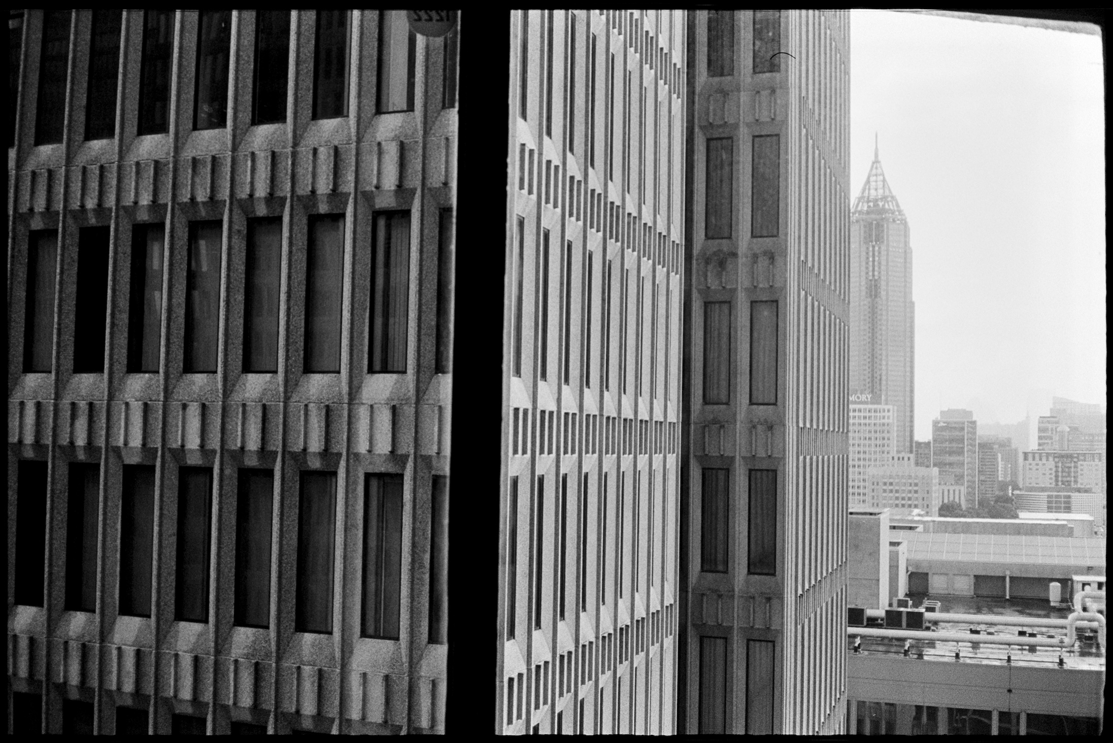 View of nearby office building from hotel room Atlanta