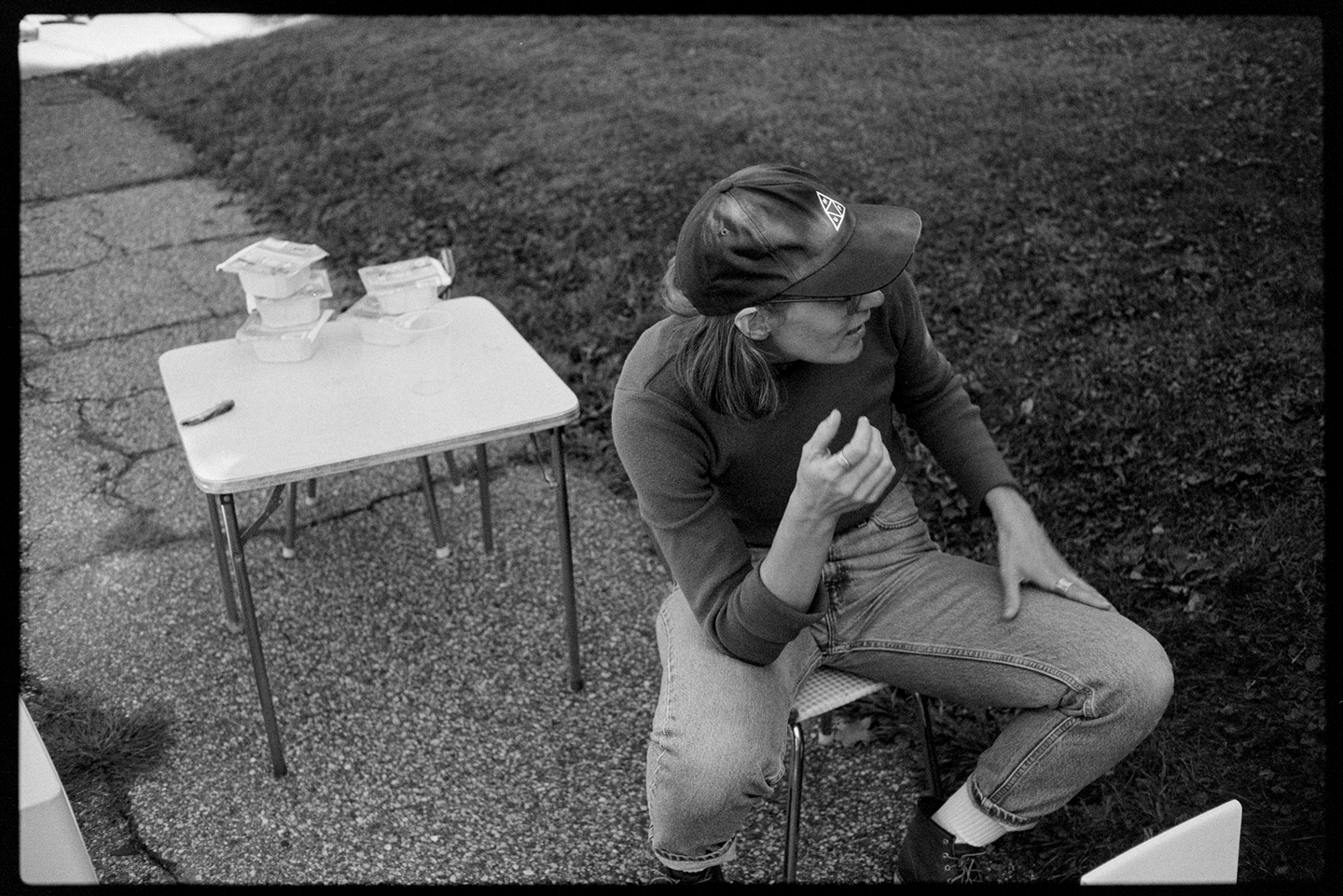 Kallie sitting on the parade route