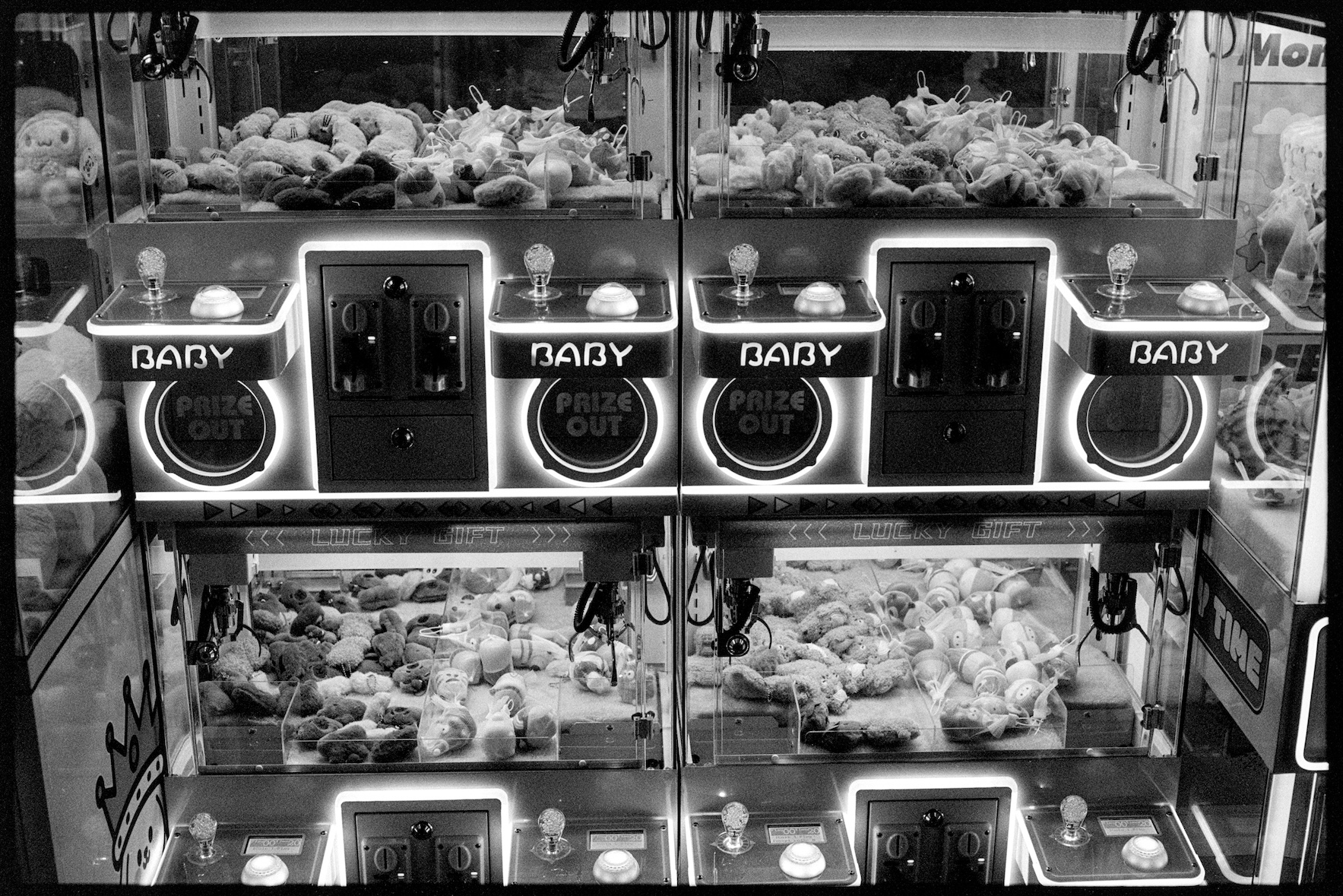 Claw machines with small toys