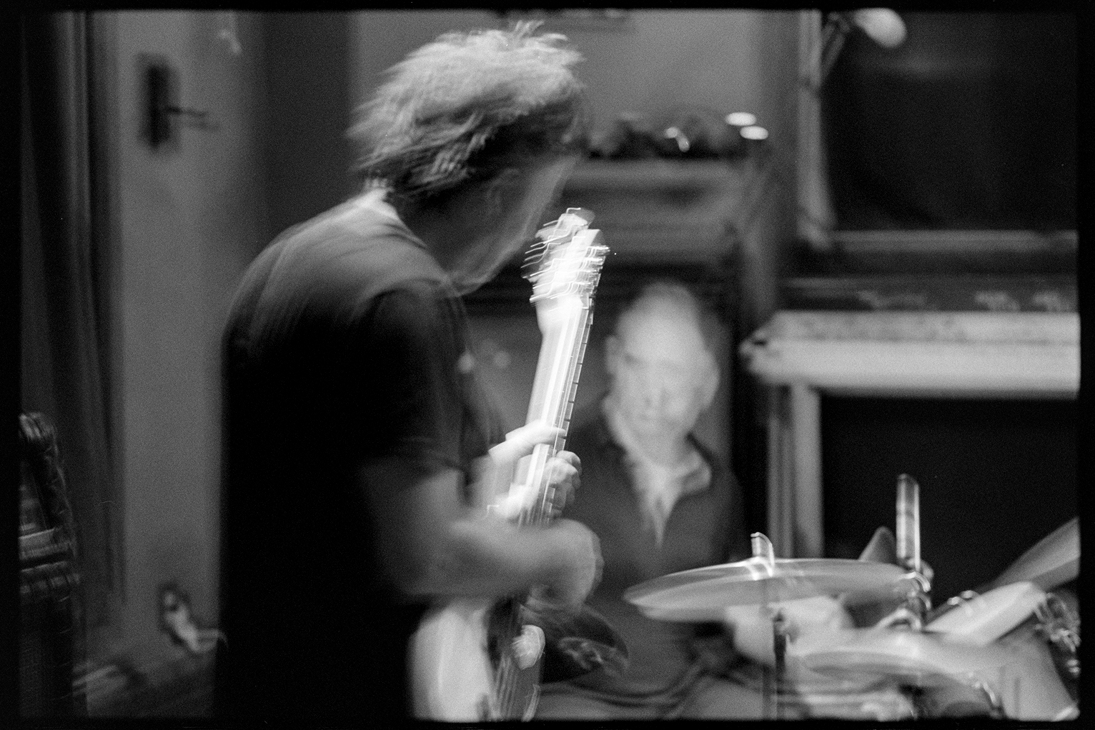 Andrea and Brady playing at the Cow with motion blur