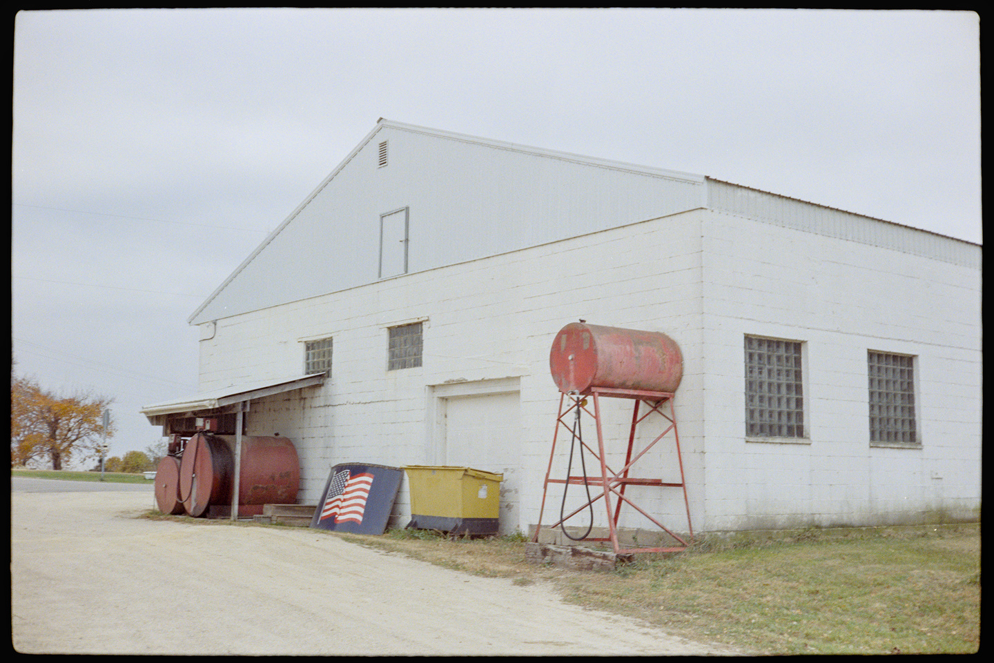 White building across the street from Oak Center