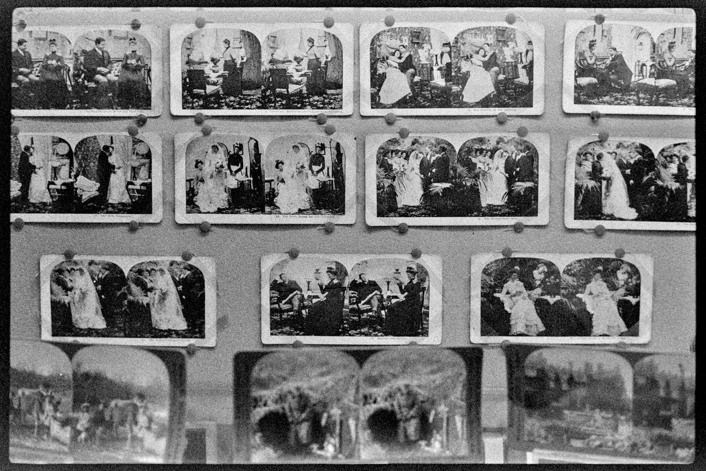 Stereo photographs from the college archives on display at St. Olaf College