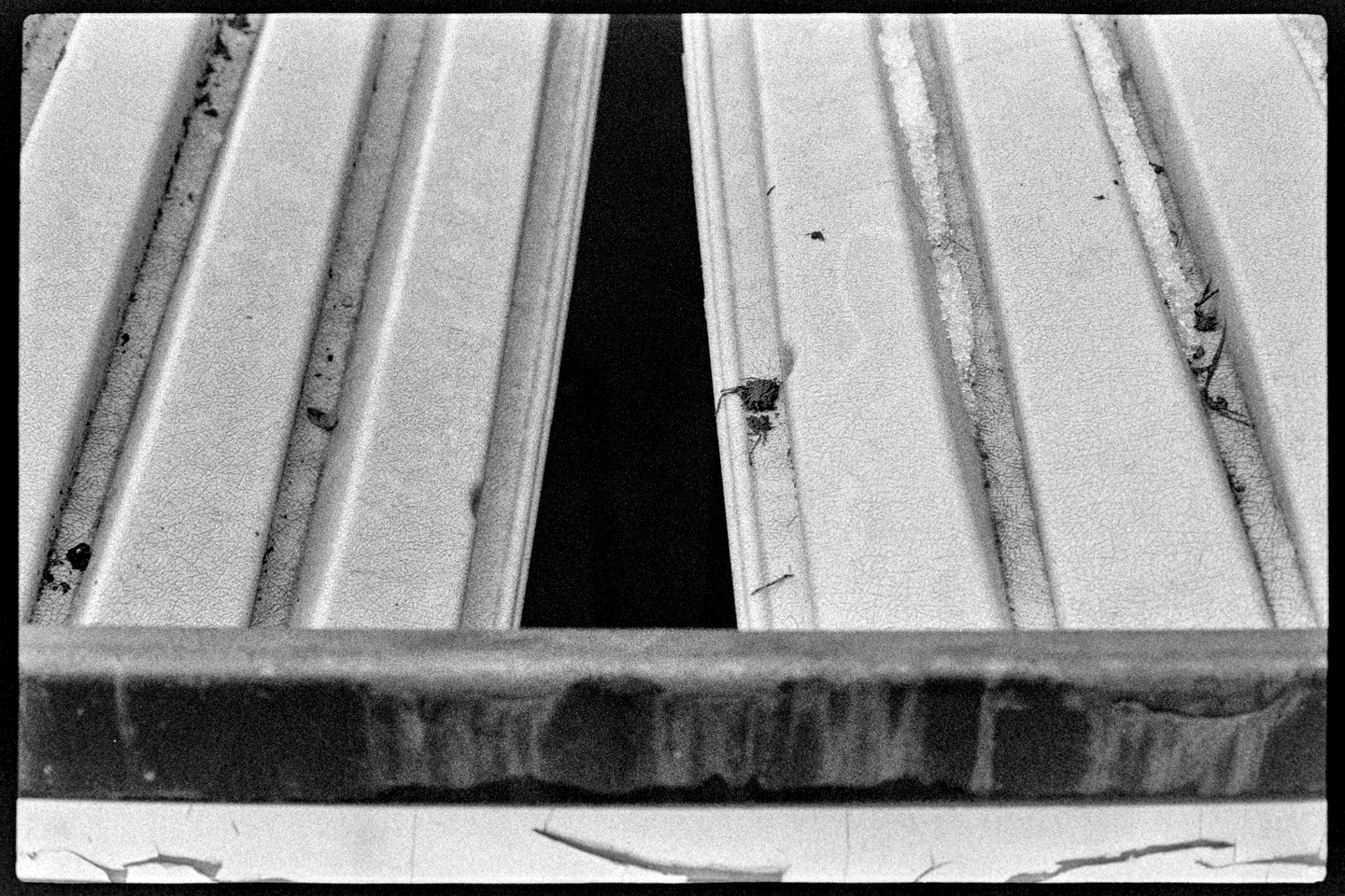 Close up of the top of a dumpster