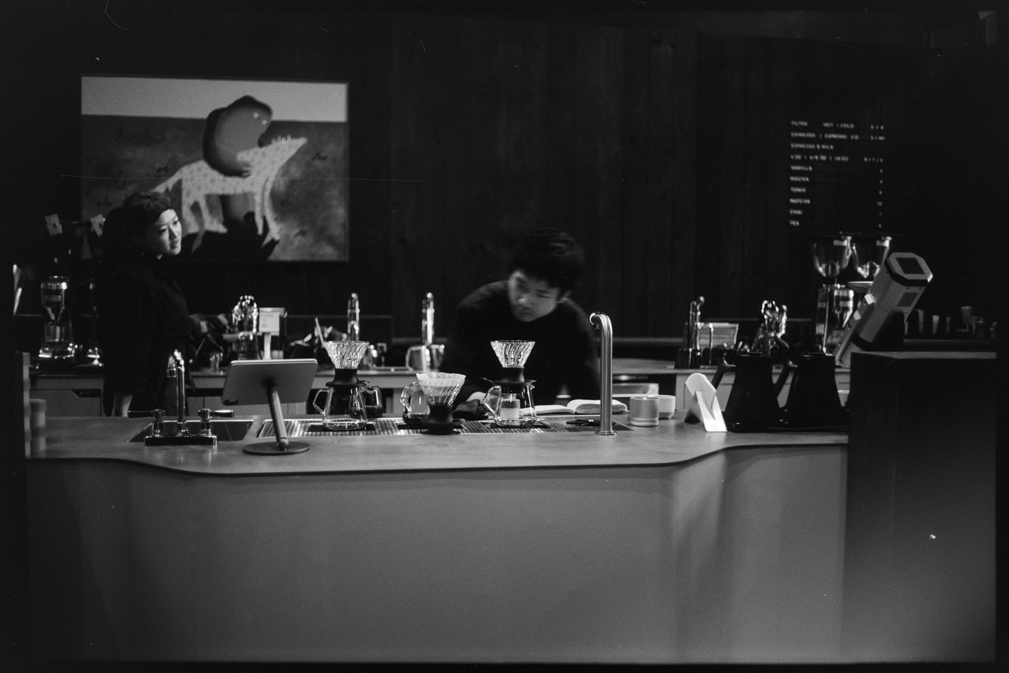 The coffee bar at Hedge Coffee in San Francisco